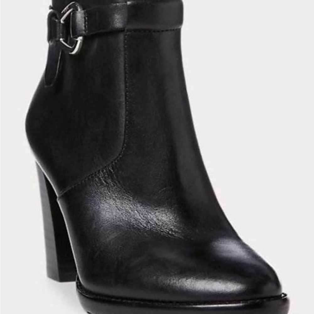 Ralph Lauren Black Leather Ankle Booties
